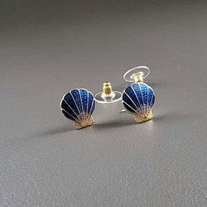 Vintage Seashell cloisonne dainty earrings